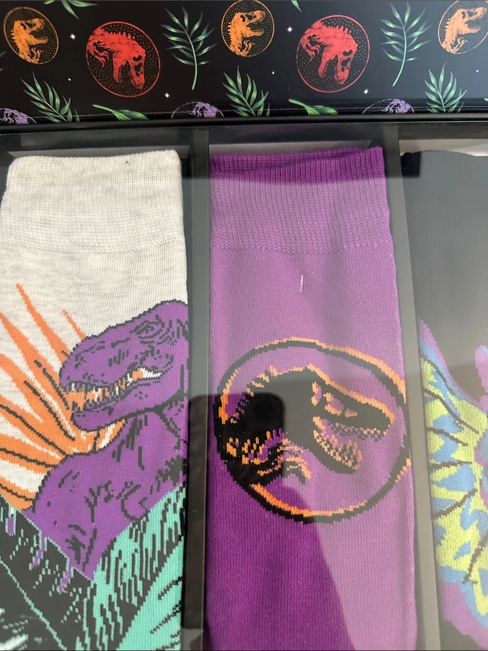 Jurassic Park 4 pairs Crew Socks Lenticular Gift Set Box